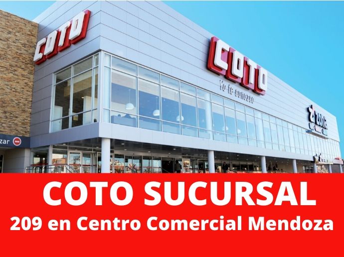 COTO SUCURSAL 209 en Centro Comercial Mendoza 🥇 【 PROMOS